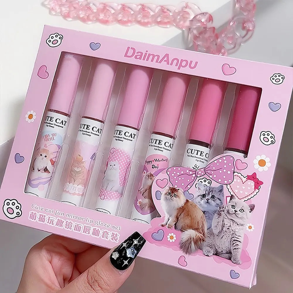 Cat Mirror Lip Glaze Set